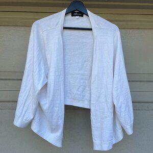 Soft by Naadam 3X Cashmere Cotton White Cardigan Quiet Luxury Capsule 3XL